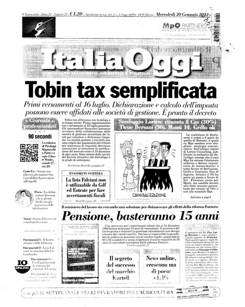 Italia oggi : quotidiano di economia finanza e politica